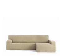 Eysa Housse de canapé bi-élastique pour Chaise Longue avec Bras Long Droite Vue de Face Couleur Beige Design Harlem