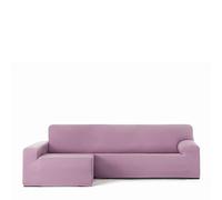 Eysa Housse de canapé bi-élastique pour Chaise Longue avec Bras Long Gauche Vue de Face Couleur Rose Design Harlem