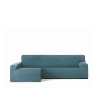 Eysa Housse de canapé bi-élastique pour Chaise Longue avec Bras Long Gauche Vue de Face Couleur Vert émeraude Design Harlem