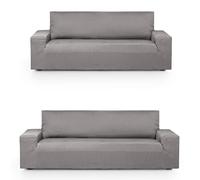 Eysa Housse de canapé Extensible Pack Duo 3 + 2 Places Gris Design Luz