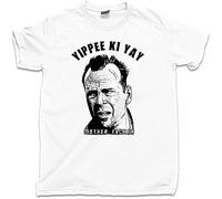 EYU Yippee Ki Yay Mother Fcker T Shirt Die Hard Bruce Willis John McClane Movie TeeWhite L