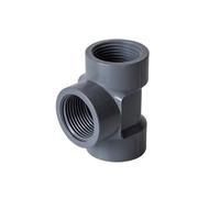 EYUANGXY Ensemble de connecteurs de tuyaux en PVC Gris, 10 pièces, Embout/connecteur en T for l'irrigation du Jardin, Joint fileté Femelle en PVC Durable(Black,1in)