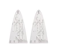 EYVRPAU 2 pièces paraboles incassables, géométrie triangulaire, rapporteur d'angle, unbreakable plastic, règle multifonctionnelle pour étudiants, office, artists, mathematical tool (transparent)