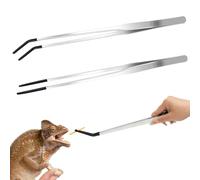 EYVRPAU 2PCS d'alimentation extra longues en acier inoxydable pour reptiles, avec pointe en caoutchouc, outil d'alimentation pour terrarium (27 cm Avec tête en caoutchouc pour augmenter la friction)
