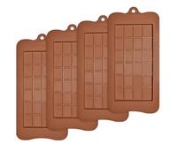 EYVRPAU 4 Pièces Moule Tablette de Chocolat Silicone, Antiadhésifs, Moules à Chocolat Break-Apart, Moule Silicone, Moule Tablette, Moule Bonbon