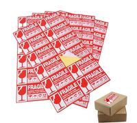 EYVRPAU 60 étiquettes d'avertissement Fragile Autocollants Avec Inscription En Anglais Handle With Care Autocollants Fragiles Poignée Fragile Surdimensionné et Accrocheur Autocollant rouge