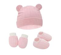 EYVRPAU Set de Bonnets de Naissance et Moufles de Protection Bébé Gants Bonnet Nouveau-né Bambin Doux Mignon Tricoté Chapeau 0-6 Mois, Taille unique