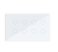 eyYvxmep Interrupteur Mural Tactile Intelligent WIFI, Panneau en Verre, 8 Gangs, Tuya Smart Life pour Alexa Home Blanc