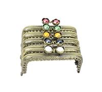 EYZJQSTUV Armatures métalliques à Fermoir à Pression, Fermoir carré en Dentelle, 5 pièces, 8.5cm, tête de Lotus, Cadre Sac à Main métal, poignée Multicolore(Mix Color)