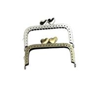 EYZJQSTUV Armatures métalliques à Fermoir à Pression, Lot de 10 fermoirs carrés en métal Multicolore 8,5 cm Forme cœur Relief, poignée Cadre Sac à Main(Mix Colors)