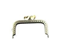 EYZJQSTUV Armatures métalliques à Fermoir à Pression, Lot de 10 fermoirs carrés en métal Multicolore 8,5 cm Forme cœur Relief, poignée Cadre Sac à Main(Antique Bronze)