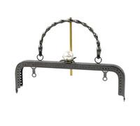 EYZJQSTUV Armatures métalliques à Fermoir à Pression, Poignée de Sac carrée en métal gaufré Multicolore, 2 pièces, 20cm(Gunblack)