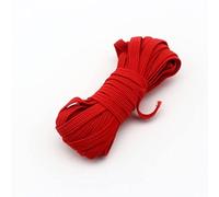 EYZJQSTUV Bandes élastiques Larges Plates, Masque Bande Élastique Polyester 5m 6mm Diamètre Multicolore for Couture DIY(Red 5m)