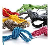 EYZJQSTUV Cordon en Cuir de Vachette Rond, Cordon en Cuir for la Fabrication de Bijoux DIY, Multicolore, 1-3mm, Lot 10 mètres(Rose,1.5mm)