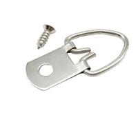 EYZJQSTUV Crochets triangulaires métalliques pour cadres, Cintres for tableaux multicolores, 25 pièces, anneaux en D triangulaires de plusieurs tailles avec vis for l'art mural(F Silver 13x32mm)