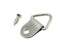EYZJQSTUV Crochets triangulaires métalliques pour cadres, Cintres for tableaux multicolores, 25 pièces, anneaux en D triangulaires de plusieurs tailles avec vis for l'art mural(C Silver 13x23mm)