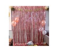 EYZJQSTUV Décorations de Rideaux en Papier d'aluminium, Rideau à Paillettes en Aluminium, 2 pièces, Multicolore, 1x2M, décoration d'arrière-Plan de fête(Silver)
