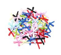 EYZJQSTUV Mini-nœuds en Ruban, Nœuds de Ruban en Satin Multicolores, 50/100 pièces, 2.5x3cm, for décoration Artisanale fête, DIY(Random Mix Color,100pcs)