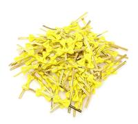EYZJQSTUV Mini-nœuds en Ruban, Nœuds de Ruban Gros-Grain à Pointe ondulée, 30 pièces, 1.5x8cm, Attache Sac Bord en Fil doré, Multicolore(Yellow)