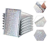 EYZJQSTUV Sacs d'expédition en Plastique Auto-adhésifs, 100 pcs enveloppes à Bulles rembourrées Multicolores Plusieurs Tailles(Silvery,15 * 20cm)