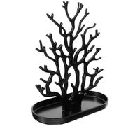 EYZJQSTUV Stand de bijoux, Bijoux verticaux en forme de corail, boucles d'oreilles, colliers, Bracelets, bureau noir, 30x23x12cm