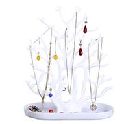 EYZJQSTUV Stand de bijoux, Cintre de rangement for bijoux en plastique multicolore 29x23.5x12cm(White)