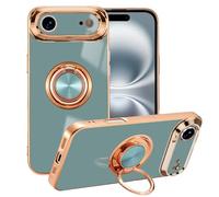 EYZUTAK Coque de support magnétique galvanisée pour nouveau téléphone Air, rotation à 360 degrés en métal anti-chute, béquille aimantée, coque fine en silicone souple, résistante aux chocs, gris