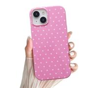 EYZUTAK Coque pour iPhone 13/iPhone 14, Mignon Éthétique Polka Dot Étui pour Femmes et Filles, Mince Doux TPU Protectrice Cover, Mode Antichoc Housse avec Simple Chic a Pois Motif Design - Rose