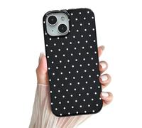 EYZUTAK Coque pour iPhone 13/iPhone 14, Mignon Éthétique Polka Dot Étui pour Femmes et Filles, Mince Doux TPU Protectrice Cover, Mode Antichoc Housse avec Simple Chic a Pois Motif Design - Noir