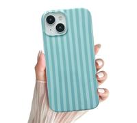 EYZUTAK Coque pour iPhone 13/iPhone 14, Mignon Éthétique Rayures Étui pour Femmes et Filles, Mince Doux TPU Protectrice Cover, Mode Antichoc Housse avec Simple Chic Stripes Motif - Rayure Bleue