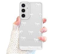 EYZUTAK Coque pour Samsung Galaxy S26, motif nœud ruban mignon transparent, esthétique, coque de téléphone transparente surélevée protection d'appareil photo, élégante, fine, souple et durable en TPU