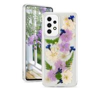 EYZUTAK Housse de Protection Fleur Sèche Coque pour Samsung Galaxy A36 5G, Mince TPU Transparent Brillant Étoile Silicone Flash Fleur Antichoc Coque - Les Feuilles de Jonquille