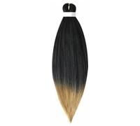 EZ Braid Extensions de tresses pré-étirées de 66 cm, lot de 3, texture yaki douce, professionnelle, sans démangeaisons, à fixer à l'eau chaude synthétiques (T1B-27#, 26inch（3pack/set）)