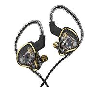 EZ EAR CCZ Warriors Écouteurs Intra-Auriculaires NEX 3BA 1Dd IEM avec Design détachable 2 Broches 4N câble OFC pour Musicien de scène (doré)