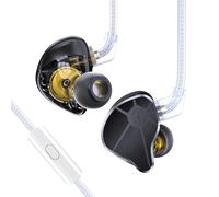 EZ EAR in Ear Monitor CCZ BC04 DD & BA Dynamic Driver Rich Détails Wired HiFiEarphone IEM Deep Bass avec Un câble détachable à 2 Broches pour Le téléphone PC Music Gaming (Noir, avec Micro)