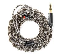 EZ EAR KBEAR DarkJade IEM Câble intra-auriculaire avec prise plaquée argent pour KZ ZS10PRO/ZS12 PRO X/EDX PRO/ZSN PRO X/CASTOR/AS16 PRO/AS24/ZAR/ZAS/ZAX, CCA CRA/C10 (4,4 mm sans micro, gris, 2