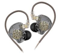EZ EAR KZ EDX Lite Écouteur HiFi, Unité de Pilote Dynamique Super-linéaire Moniteur Intra-Auriculaire IEM avec Câble Amovible OFC Microphone Haute Définition pour Pop, ACG, Live (Gris, sans Micro)