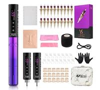 EZ Kit de Tatouage - Kit de Machine à Tatouer Complet avec Permanent Makeup Machine à Tatouer Stylo avec 3pièces d'Alimentation pour les artistes tatoueurs (Lola Air Pourpre)