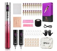 EZ Kit de Tatouage - Kit de Machine à Tatouer Complet avec Permanent Makeup Machine à Tatouer Stylo avec 3pièces d'Alimentation pour les artistes tatoueurs (Lola Air Rose)
