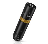 EZ Machine à Ecrire pour le Tatouage - Machine à Tatouer Sans Fil avec Batterie 1500mAh Alimentation pour les Débutants et les Artistes du Tatouage (Caster Doré)