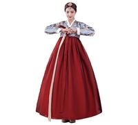 Ez-sofei Costume traditionnel coréen à manches longues pour femme Hanbok (rouge, taille L)