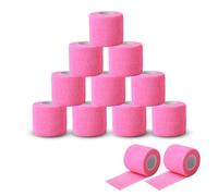 EZ Tattoo Grip Tape - 12pièces (5cm x 4.5m) Ruban adhésif auto-adhésif élastique Rouleau de bandage pour machine de tatouage Grip Accessoires Fournitures de tatouage (Rose)