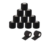 EZ Tattoo Grip Tape - 12pièces (5cm x 4.5m) Ruban adhésif auto-adhésif élastique Rouleau de bandage pour machine de tatouage Grip Accessoires Fournitures de tatouage (Black)