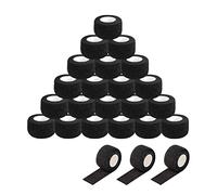 EZ Tattoo Grip Tape - 24pièces (2.5cm x 4.5m) Ruban adhésif auto-adhésif élastique Rouleau de bandage pour machine de tatouage Grip Accessoires Fournitures de tatouage (Black)