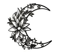 EZ4ENCE Décoration murale en métal à suspendre Motif lune et fleur