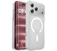 Ezanmull Coque magnétique anti-chocs, protection complète de l'appareil photo, compatible avec MagSafe, 2 films de protection d'écran transparents, anti-traces de doigts pour téléphone 18 Pro Max