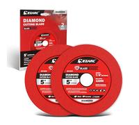EZARC Disque Coupe Verre, Disque Diamant 125 mm lot de 2 | Lame ultra-fine de 1,2 mm, bagues d'adaptation incluses, pour carrelage, céramique, porcelaine et verre