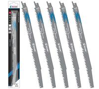 EZARC Jeu de 5 lames de scie sabre pour bois, accessoires de scie sabre, R1231GS pour coupes rapides 300 mm 5TPI (5 pièces)
