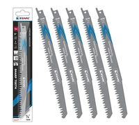 EZARC Jeu de lames de scie sabre 5 pièces pour bois, accessoires de scie sabre, R931GS pour coupes rapides 225 mm 5TPI (5 pièces)