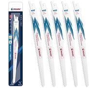 EZARC Lame de scie sabre Bois de Démolition 225mm 6TPI R922DH (5-Pack)